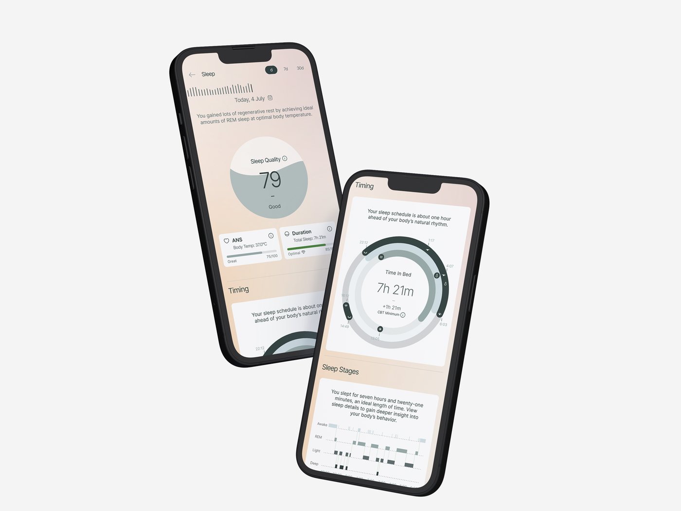 Health wearable app on iPhone